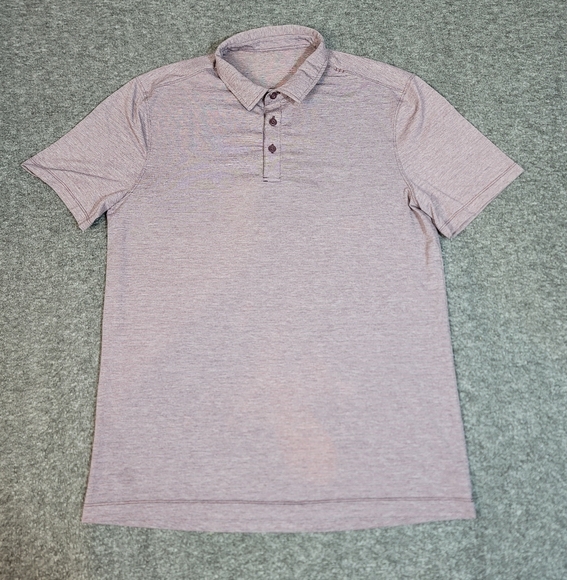 Lululemon Mens Golf Polo Shirt Size M Purple Heathered Short Sleeve Performance - Picture 1 of 11